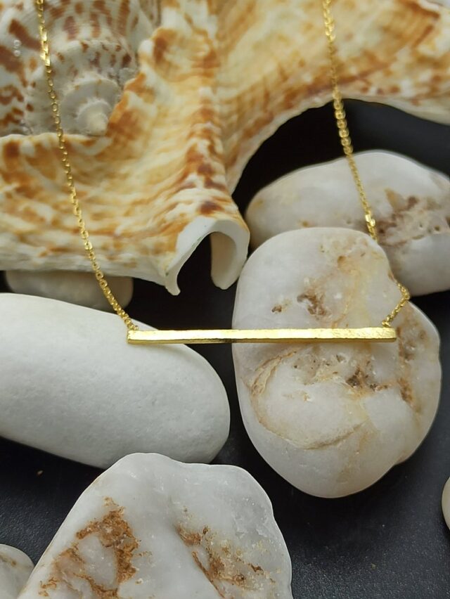 Balance Necklace solid Gold 14k,Balance Bar,Necklace for her,Balance