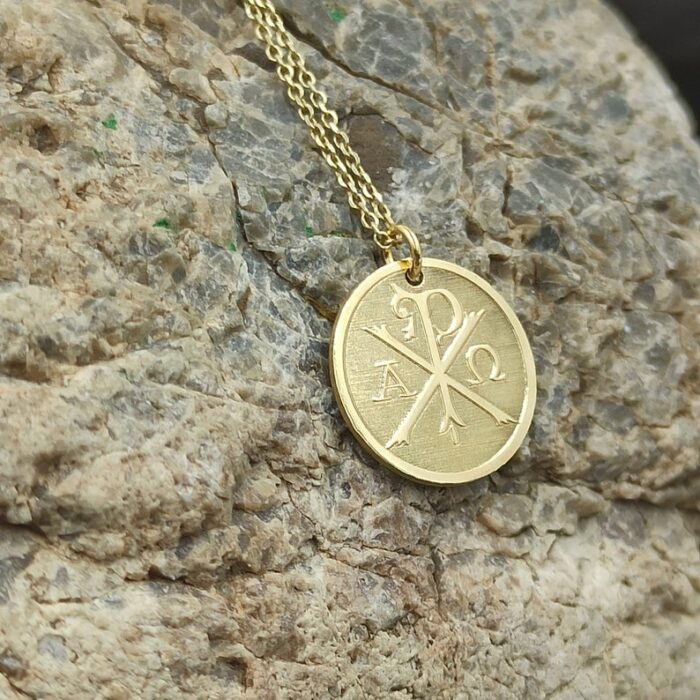 Cross CZ Coin Pendant Necklace - Gold – Balara Jewelry